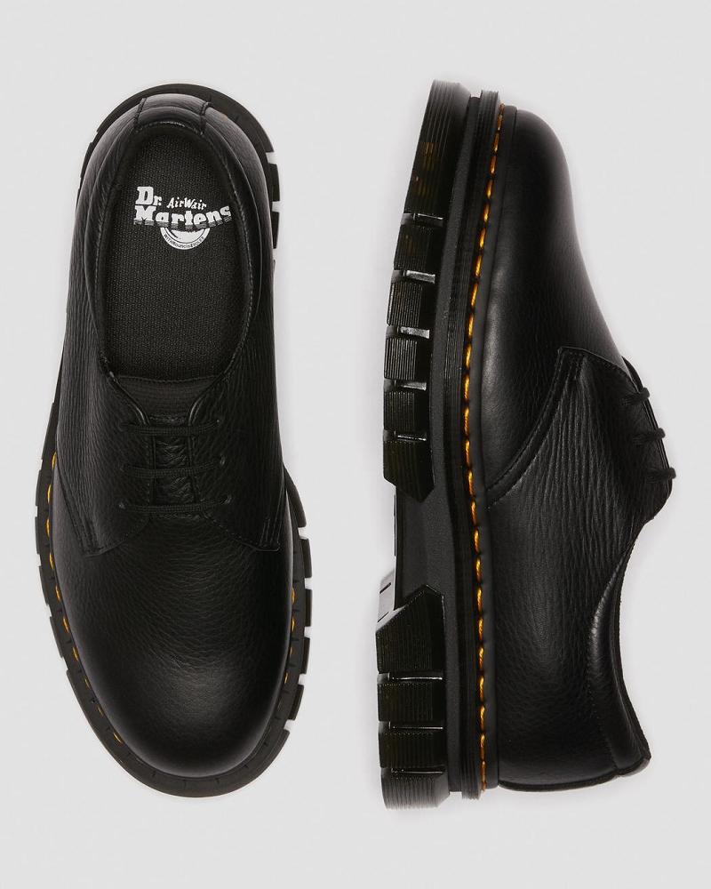 Dr Martens Rikard Lunar Læder Platform Sko Herre Sort | DK 627PJJ